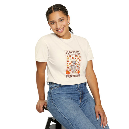 I Love Fall Prevention T-shirt with Fall Colors