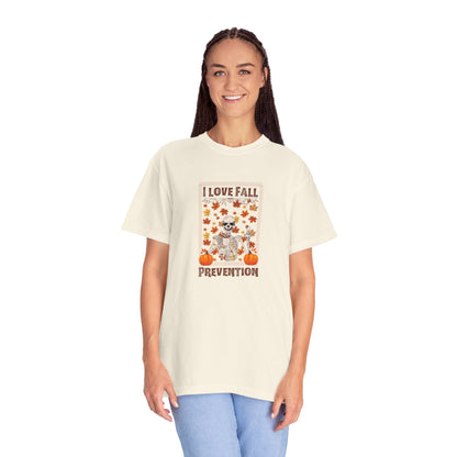 I Love Fall Prevention T-shirt with Fall Colors